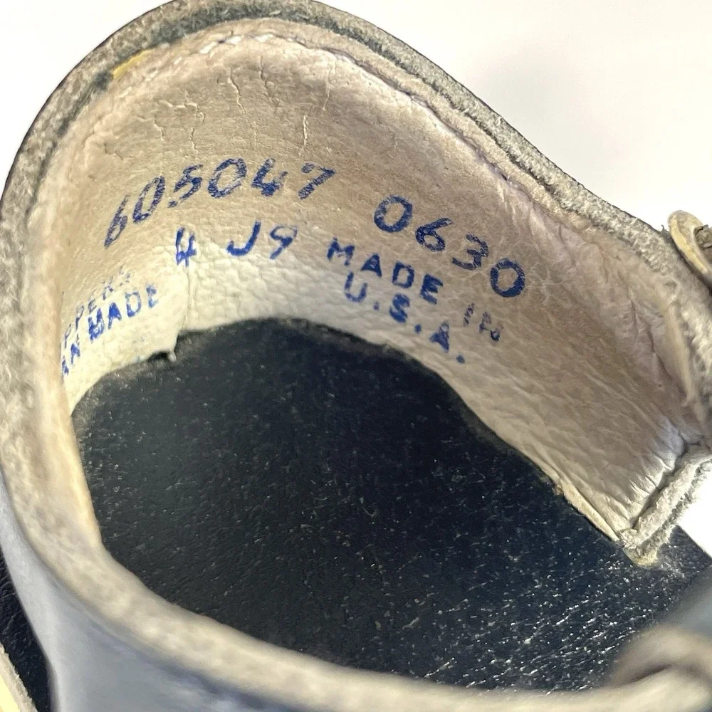 Vintage Infant Fisherman‎ Sandals Navy Blue Leather USA Size 3 Baby Shoes